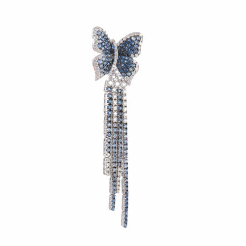 Boucles d'oreilles Pendants d'oreilles Papillons saphirs Diamants 58 Facettes B2542
