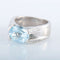 Bague 52 Bague Aigue-marine diamants or blanc 58 Facettes 1
