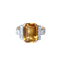 Bague 53.5 Bague cocktail Or rose Platine Citrine Diamants 58 Facettes