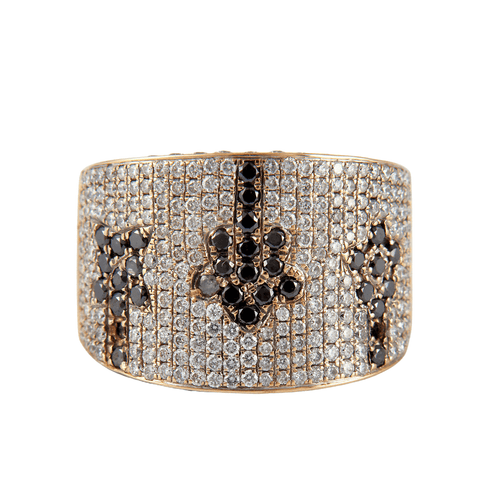 Bague 51 Bague large pavage Diamants Saphirs 58 Facettes