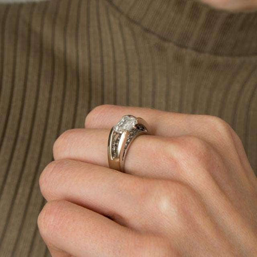 Bague Bague Solitaire Diamant taille émeraude 58 Facettes 1