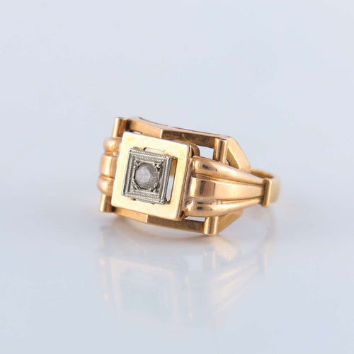 Bague 52 Bague Tank pierre blanche 58 Facettes 147