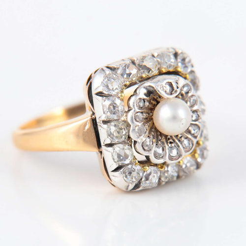 Bague 54 Bague Perle Diamants 58 Facettes 1