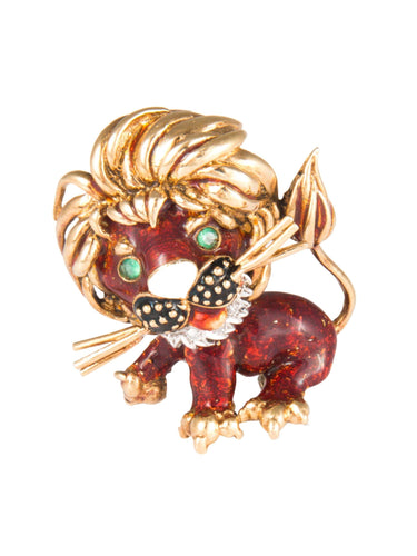 Broche Broche Lion émaillé 58 Facettes CO113