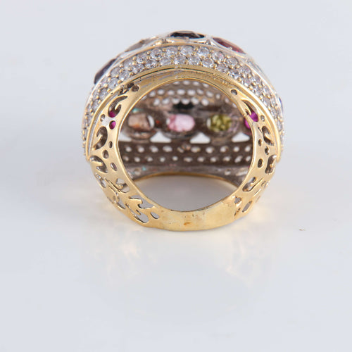 Bague 51 Bague Boule Pavage Diamants et pierres fines 58 Facettes FM96