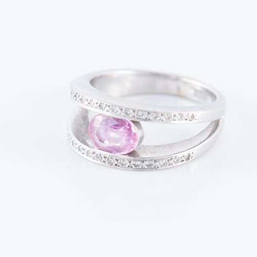 Bague 56.5 Bague double corps Saphir rose 58 Facettes HS2436