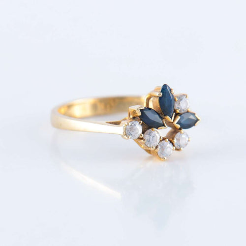 Bague 54 Bague Florale Saphirs 58 Facettes 149
