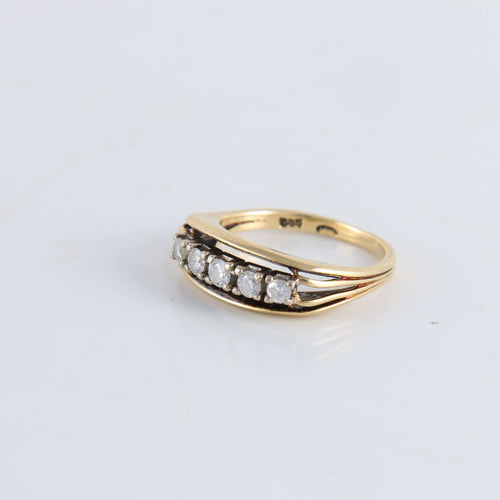 Bague 51 Bague style jarretière 5 Diamants 58 Facettes FM124