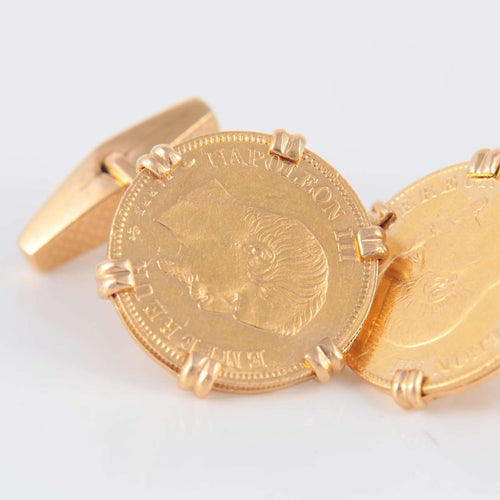Boutons de manchette Boutons de manchette Porte-pièce 10 Francs 58 Facettes 1