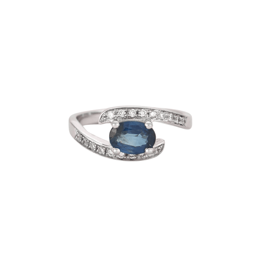 Bague 52 Bague jonc croisé Saphir Diamants 58 Facettes DV0463-3