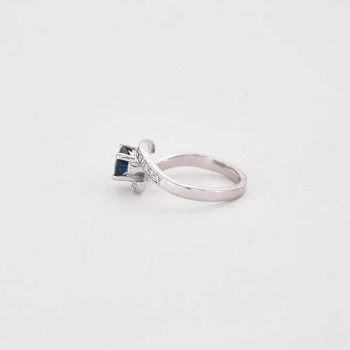 Bague 52 Bague jonc croisé Saphir Diamants 58 Facettes DV0463-3