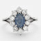 Bague Bague marguerite en or gris, saphir et diamants 58 Facettes DV0497-6