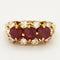 Bague 53 Bague or jaune, trois rubis et diamants 58 Facettes DV0507-3