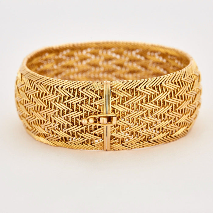Bracelet Bracelet ruban en or jaune, motif croisillons 58 Facettes DV0522-1