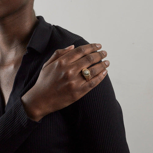 Bague Bague jonc en or jaune, or gris et diamants 58 Facettes DV0523-2