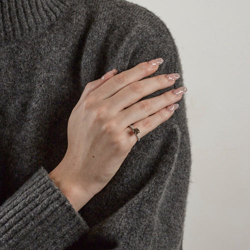 Bague Bague or gris diamant fancy brown et diamants incolores 58 Facettes DV0508-1