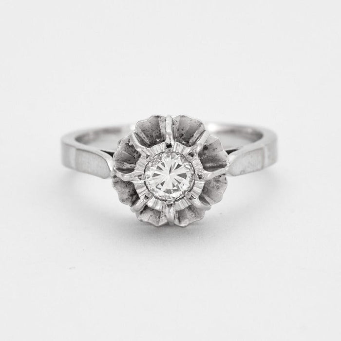 Bague Bague solitaire en or gris Diamant 58 Facettes DV0541-5