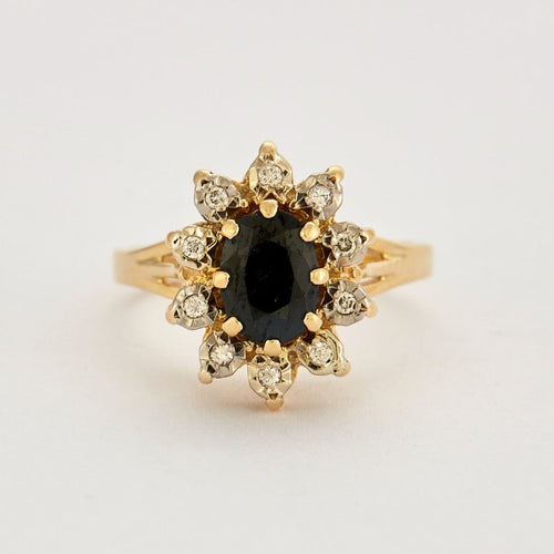Bague Bague marguerite or jaune saphir et diamants 58 Facettes DV0548-1