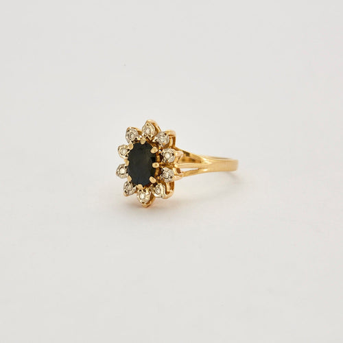 Bague Bague marguerite or jaune saphir et diamants 58 Facettes DV0548-1