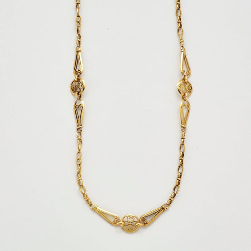 Collier Collier or jaune et maillons filigranés. 58 Facettes DV0550-3