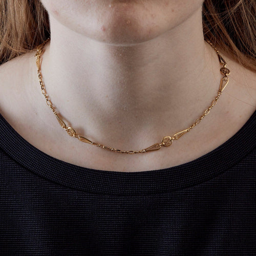 Collier Collier or jaune et maillons filigranés. 58 Facettes DV0550-3