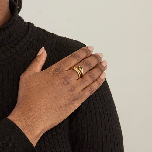 Bague Bague "Serpent" en or jaune, et  saphir 58 Facettes DV1340-3