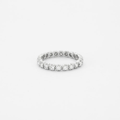 Bague Alliance en or gris et entourage diamants 58 Facettes DV1834-2