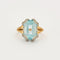 Bague Bague en or jaune aigue - marine et diamants 58 Facettes DV0558-2bis