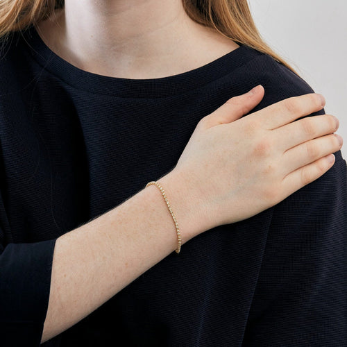 Bracelet Bracelet tenis en or jaune et diamants. 58 Facettes DV2065-4