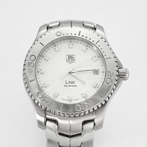 Montre TAG HEUER - Link - Acier et diamants sur fond nacre 58 Facettes DV0479-1