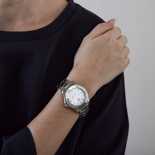 Montre TAG HEUER - Link - Acier et diamants sur fond nacre 58 Facettes DV0479-1