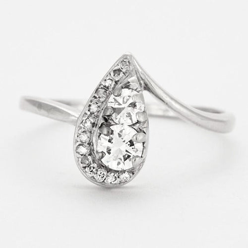 Bague Bague goutte or gris et diamants 58 Facettes DV0569-15