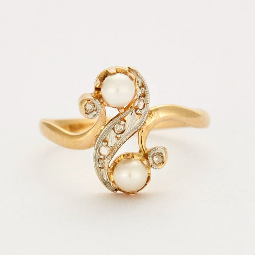 Bague Bague perles et diamants 58 Facettes DV0569-18