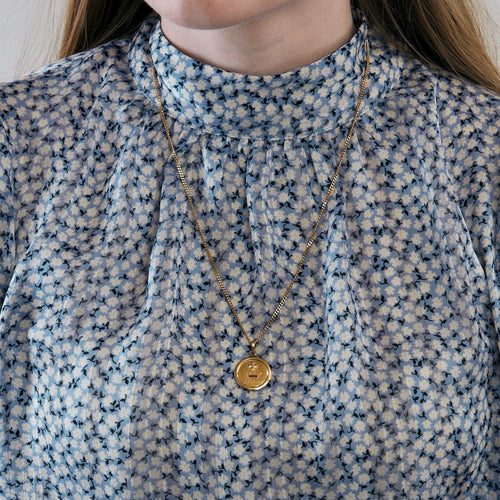 Pendentif AUGIS - Médaille sentimentale en or jaune 58 Facettes DV2249-1