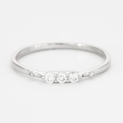 Bague MAUBOUSSIN- Trois grains d'amour. Or gris et diamants. 58 Facettes DV0566-2