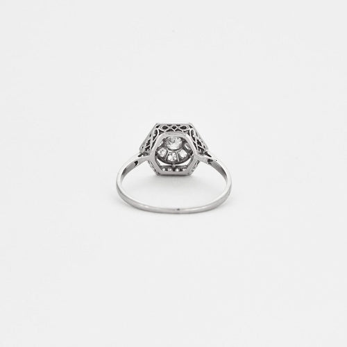 Bague Bague style Art Déco platine et diamants 58 Facettes DV1248-2