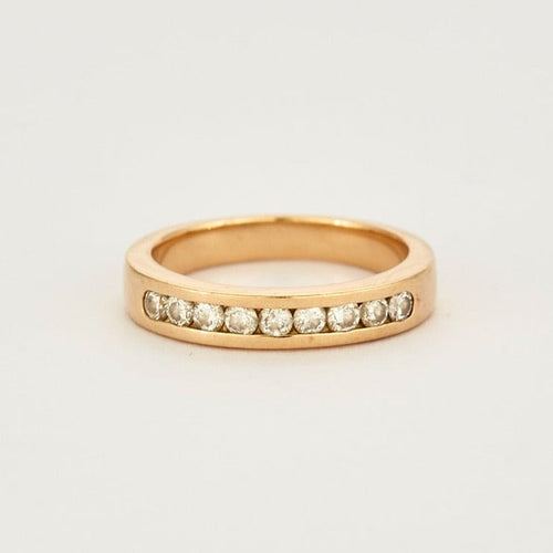 Bague Bague Alliance demi-tour diamants sertis sur or jaune 58 Facettes DV2217-1