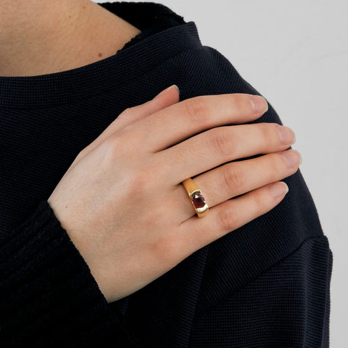 Bague 50 Bague jonc en or, rubis et diamants 58 Facettes DV0586-2