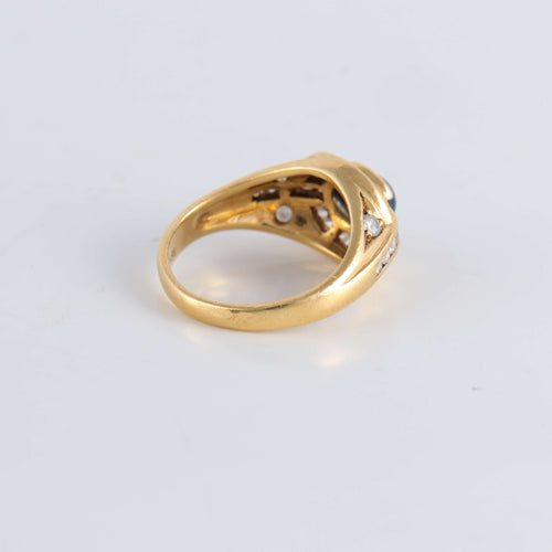 Bague 51 Bague Saphir cabochon 20 Diamants 58 Facettes FM106