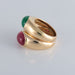 Bague 50 Poiray - Bague Double jonc Emeraude Rubis cabochons 58 Facettes 1