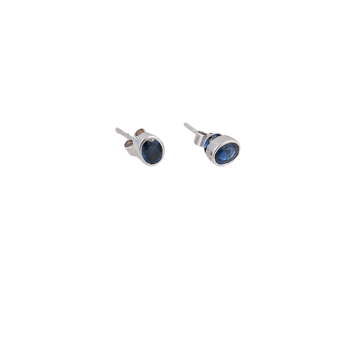 Boucles d'oreilles Clous d'oreilles Saphirs ovales 58 Facettes 1