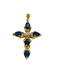 Pendentif Pendentif croix or jaune saphirs et diamant 58 Facettes