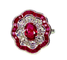 Bague 51 Bague marguerite Or Rubis Diamants 58 Facettes AB215