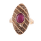 Bague 58 Bague Marquise pierre rouge 58 Facettes 74