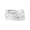 Bague 54 Bague or blanc, diamants ronds et carrés 58 Facettes