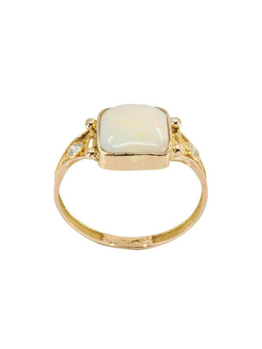 Bague 59 BAGUE ANCIENNE OPALE ET DIAMANTS 58 Facettes 044091