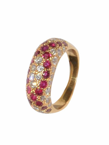 Bague Bague or jaune Boucheron rubis et diamants 58 Facettes