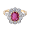 Bague 55 Bague or, platine et rubis 58 Facettes