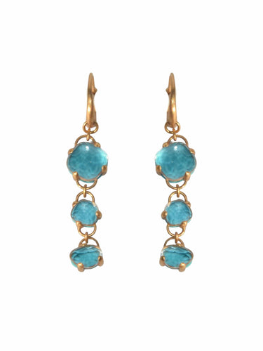 Boucles d'oreilles Boucles d'oreilles Pomellato modèle Capri topaze bleue et turquoise 58 Facettes