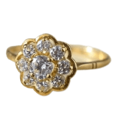 Bague Bague Marguerite pierre blanche entourage Or 58 Facettes Ref1890